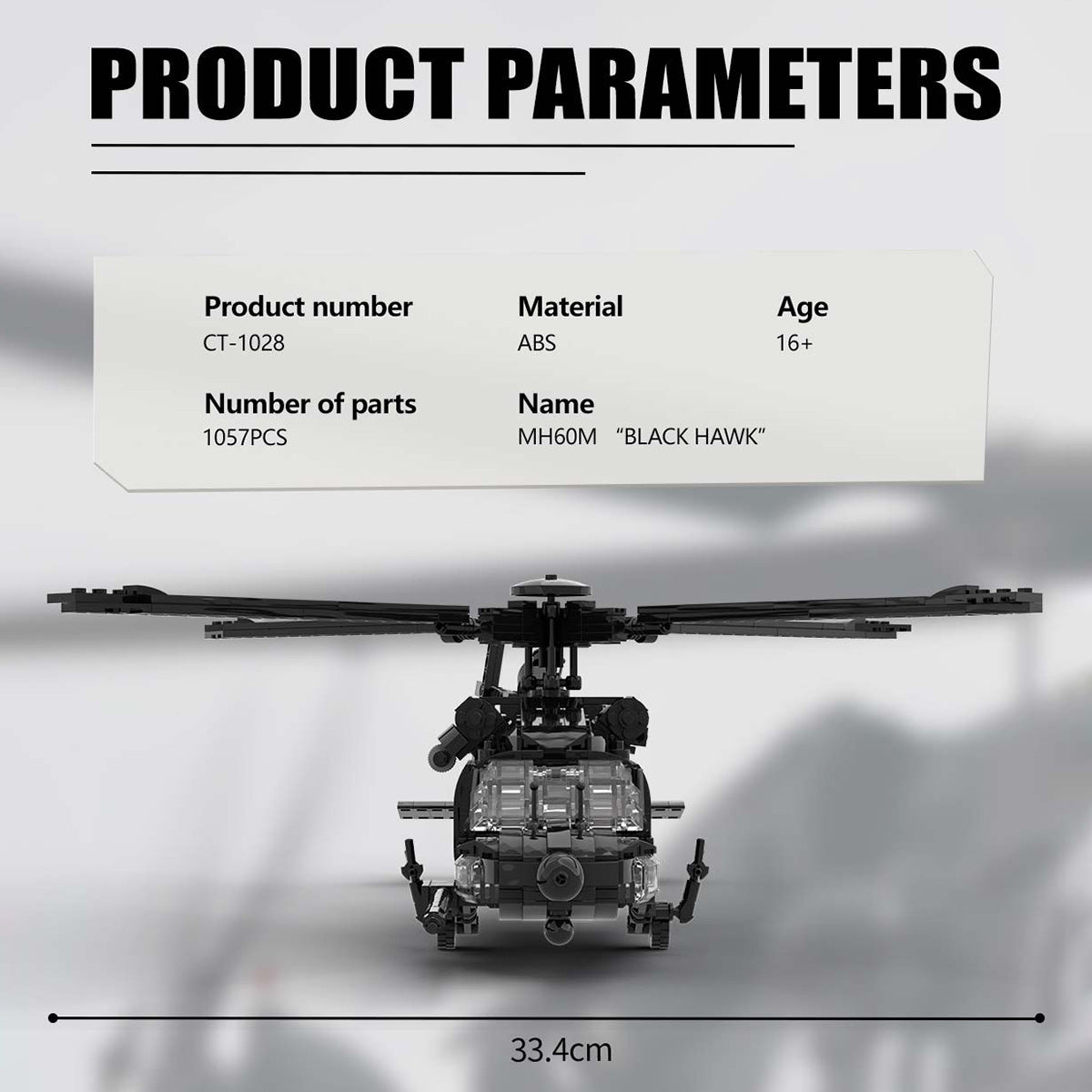 Hawk Blocks MH60M Black Hawk Military Copter Building Blocks | LesDiy