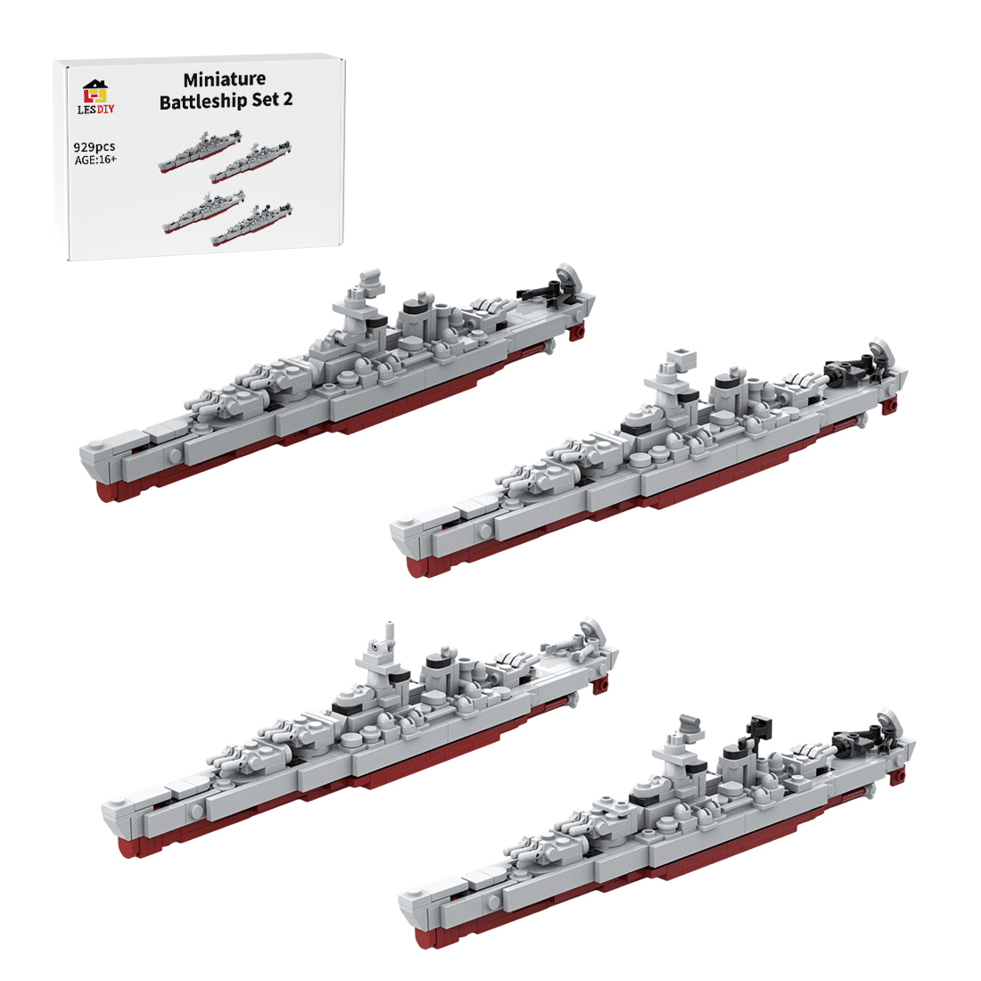 Miniature Armed Naval Vessel Set 2 Building Blocks - LesDiy - 