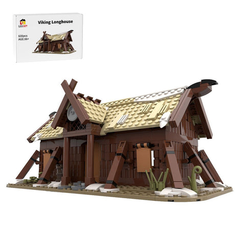 MOC - 102557 Viking Longhouse Medieval Building Blocks - LesDiy - 