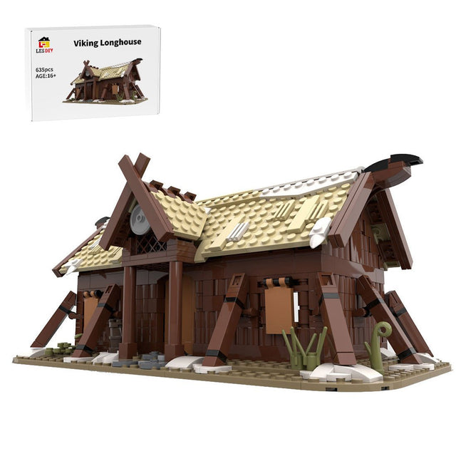 MOC - 102557 Viking Longhouse Medieval Building Blocks - LesDiy - 