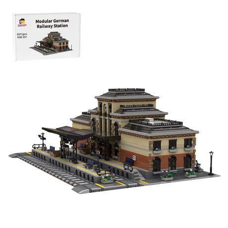 MOC - 109197 Modular German Railway Station Building Blocks - LesDiy - Locomotive