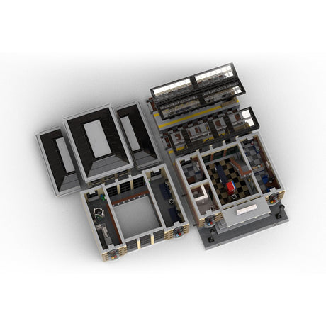 MOC - 109197 Modular German Railway Station Building Blocks - LesDiy - Locomotive