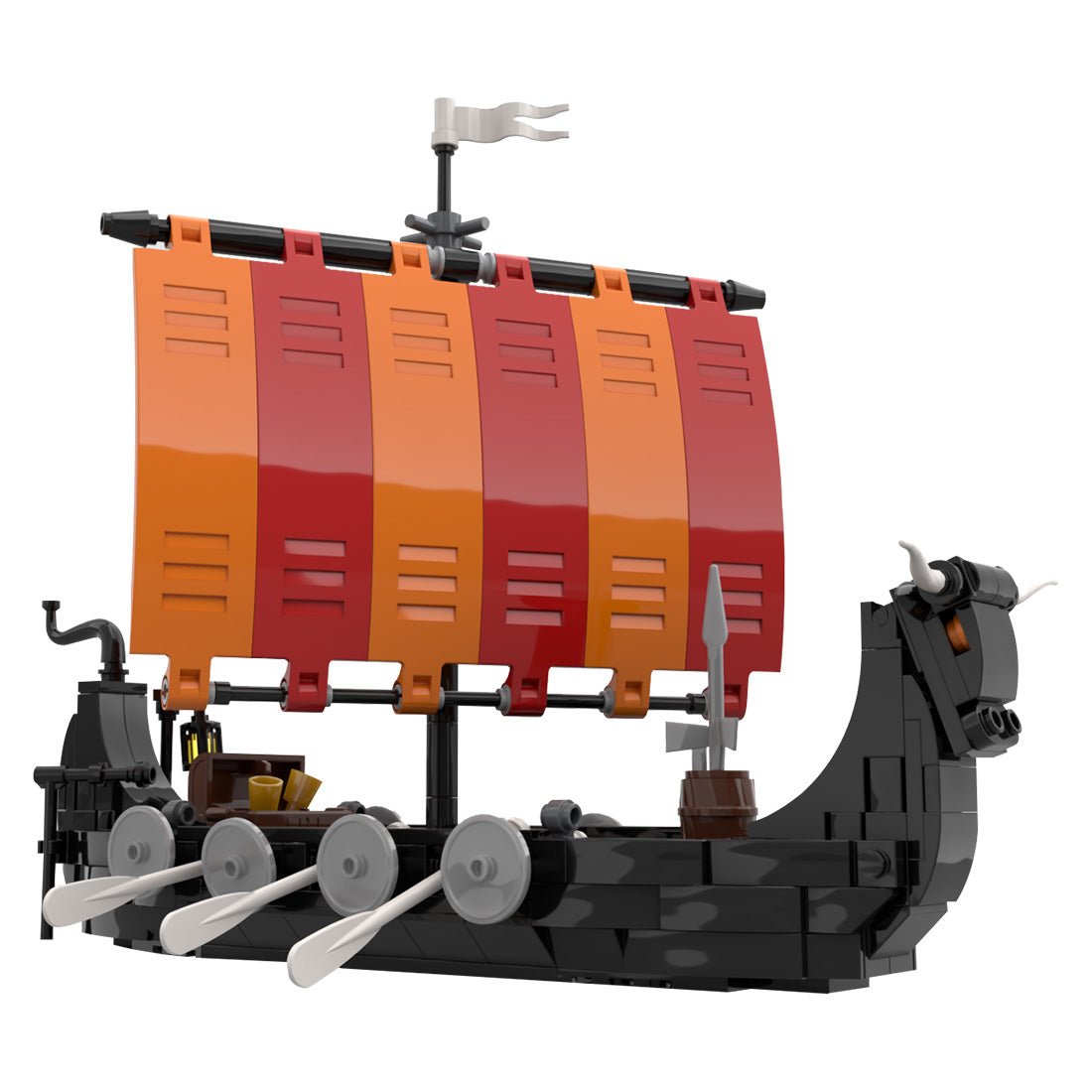 MOC - 116513 Viking Longship Bullhead Building Blocks - LesDiy - Building Blocks