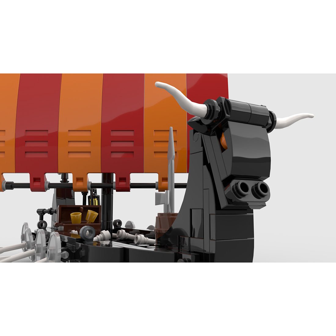 MOC - 116513 Viking Longship Bullhead Building Blocks - LesDiy - Building Blocks