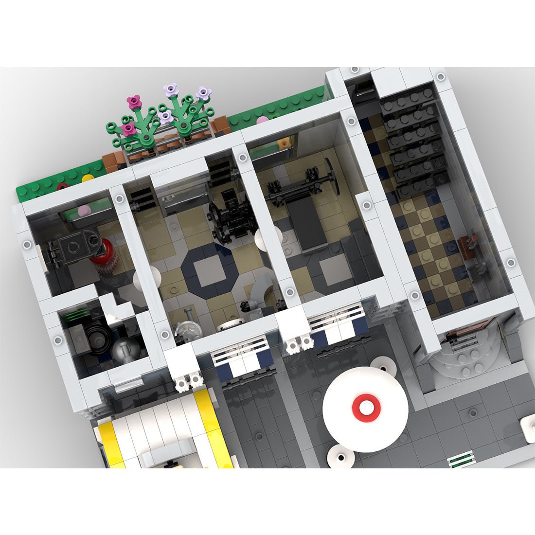 MOC - 117190 Gym & Ice Cream Stand - 10255 Assembly Square Alternative Building Blocks - LesDiy - MOC