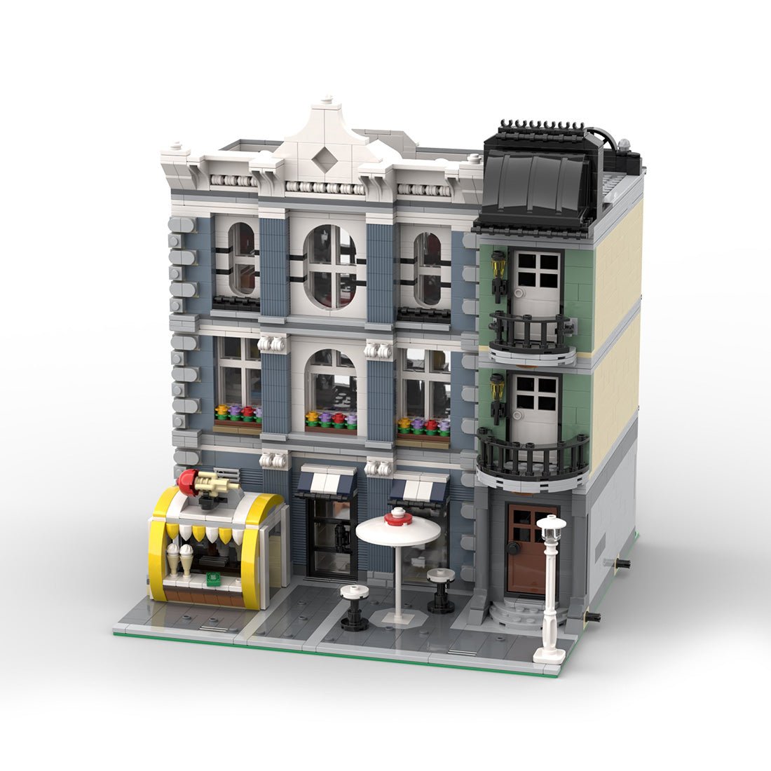 MOC - 117190 Gym & Ice Cream Stand - 10255 Assembly Square Alternative Building Blocks - LesDiy - MOC