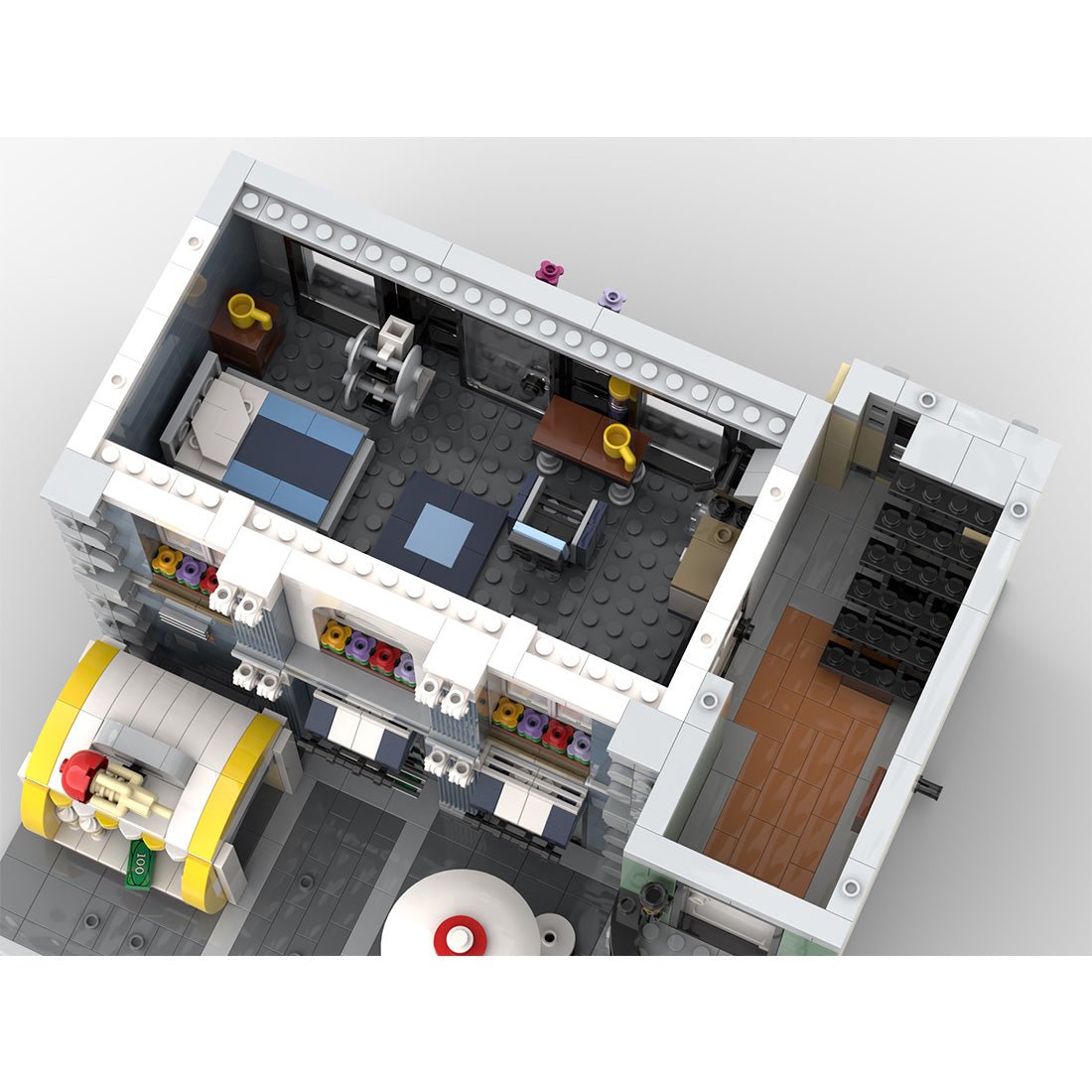 MOC - 117190 Gym & Ice Cream Stand - 10255 Assembly Square Alternative Building Blocks - LesDiy - MOC