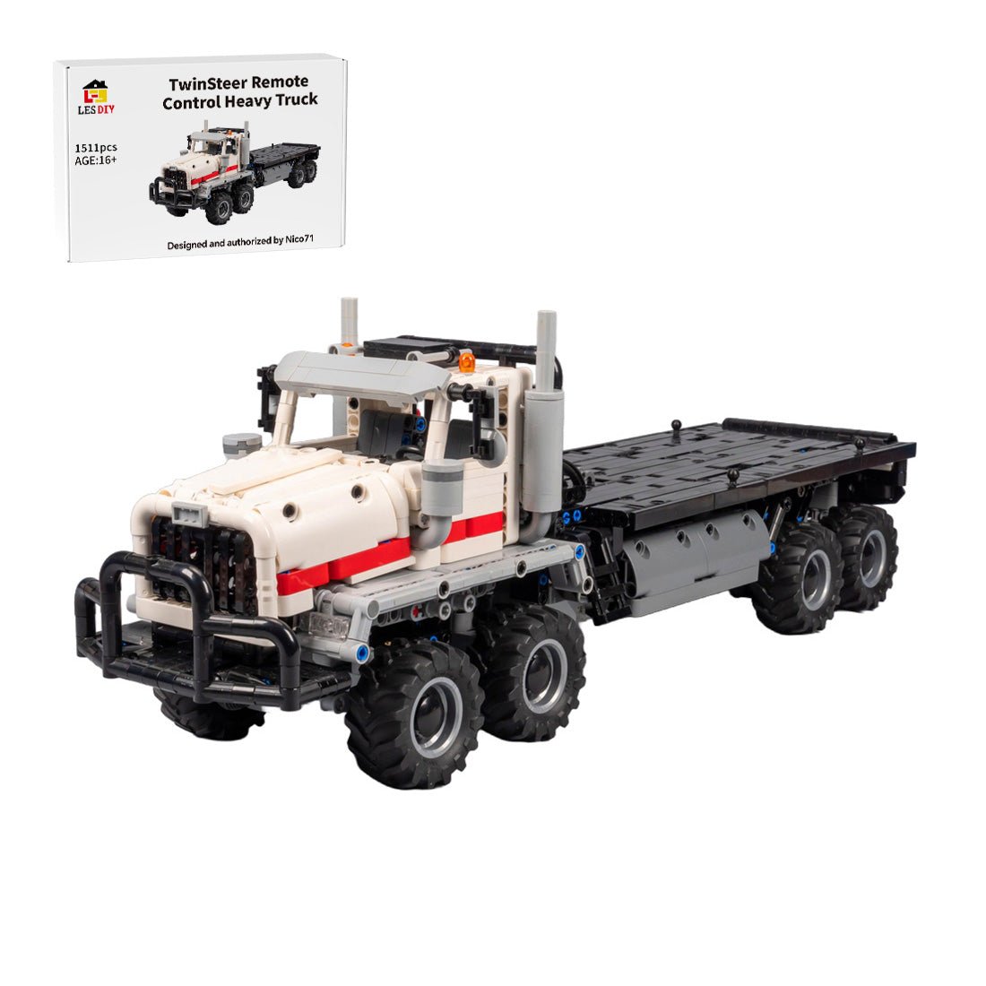 MOC-117722 Western Star 6900 TwinSteer RC Truck Building Blocks-LesDiy-MOC-
