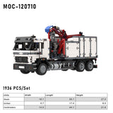 MOC - 120710 NG Hookloader & Crane Container Truck Building Blocks - LesDiy - 