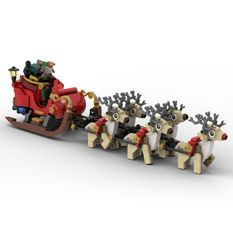 MOC - 123535 Santa' Sleigh Street View Building Blocks - LesDiy - 