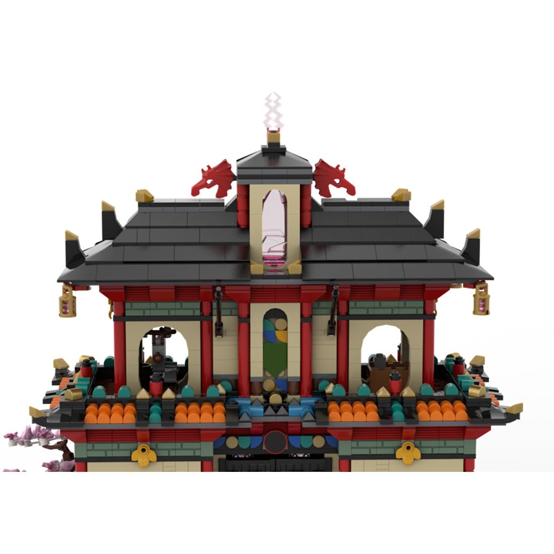 MOC-124852 East Asian Ancient Shrine Tower Building Blocks-LesDiy-MOC-