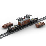 MOC - 125085 Swiss Locomotive Crocodile - Brown Building Blocks - LesDiy - Locomotive