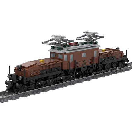 MOC - 125085 Swiss Locomotive Crocodile - Brown Building Blocks - LesDiy - Locomotive