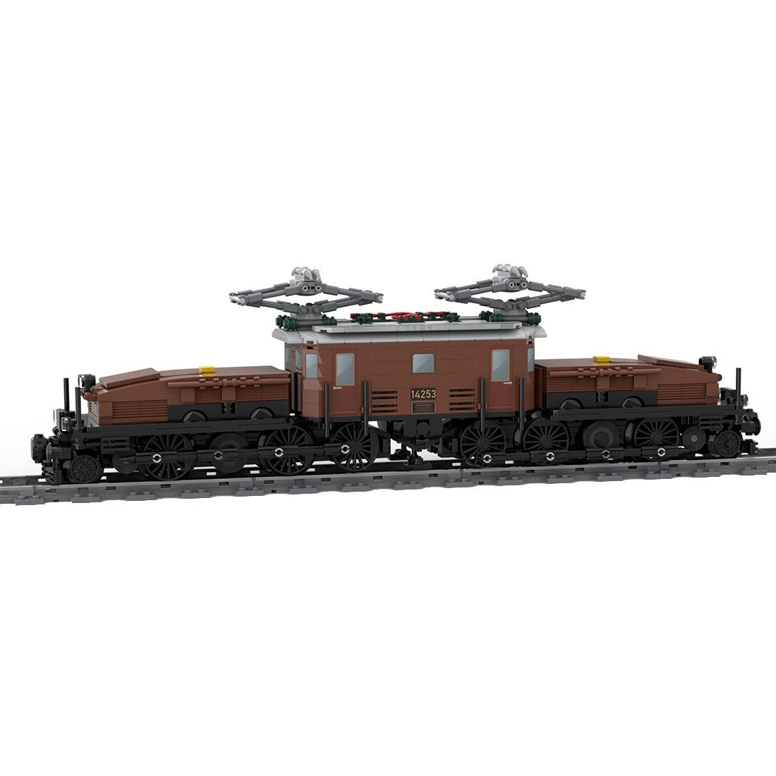 MOC-125085 Swiss Locomotive Crocodile - Brown Building Blocks | LesDiy