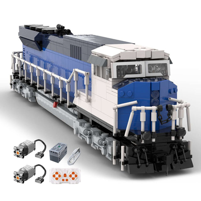 MOC - 125573 EMD SD90/43MAC Salt Fantasy Livery Train Model - LesDiy - Building Blocks - 