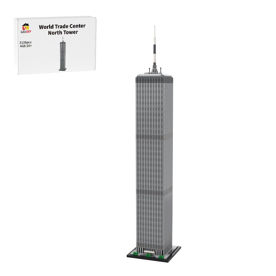 MOC - 127129 World Trade Center North Tower - 1/800 Scale Building Blocks - LesDiy - Building Blocks - 