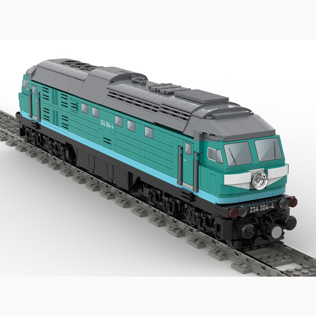 MOC-127413 BR 234 304-4 1:43 Scale Heavy Diesel Locomotive Building Blocks-LesDiy-MOC-