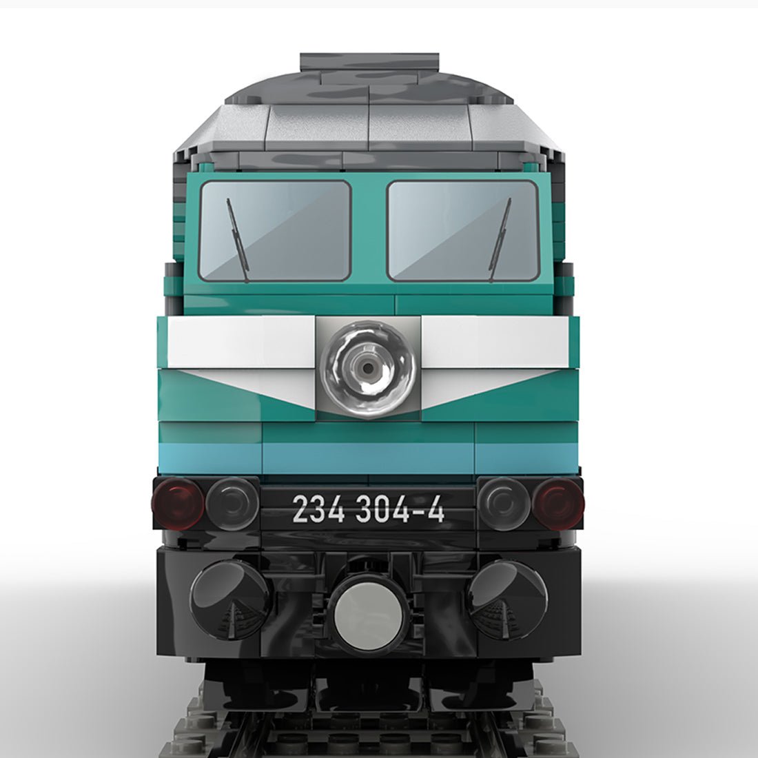 MOC-127413 BR 234 304-4 1:43 Scale Heavy Diesel Locomotive Building Blocks-LesDiy-MOC-