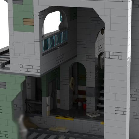 MOC-129272 Modular Urban Transit Station with Balcony Greenery Building Blocks-LesDiy-MOC-
