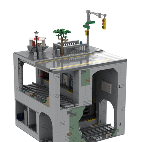 MOC-129272 Modular Urban Transit Station with Balcony Greenery Building Blocks-LesDiy-MOC-