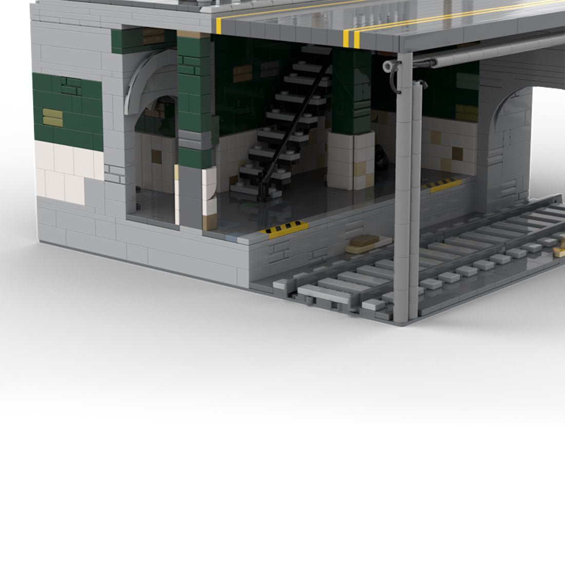 MOC-129272 Modular Urban Transit Station with Rooftop Greenery Building Blocks-LesDiy-MOC-