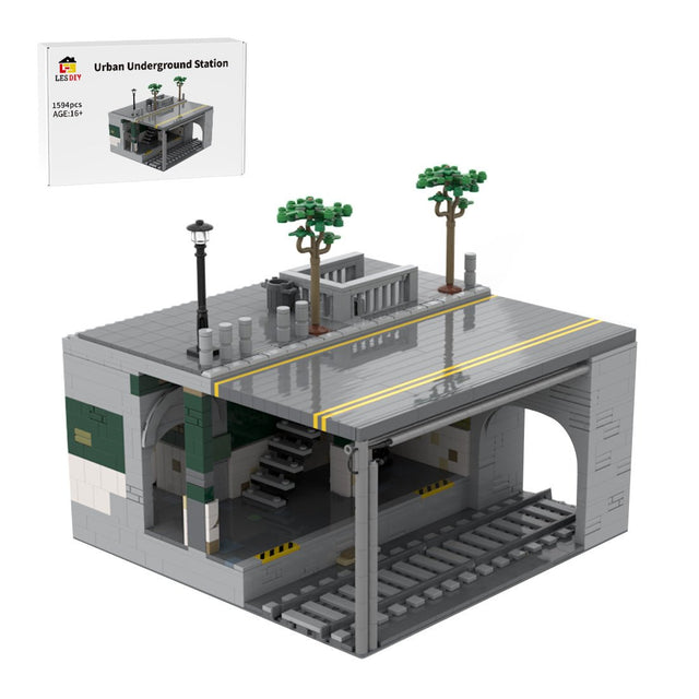 MOC-129272 Modular Urban Transit Station with Rooftop Greenery Building Blocks-LesDiy-MOC-