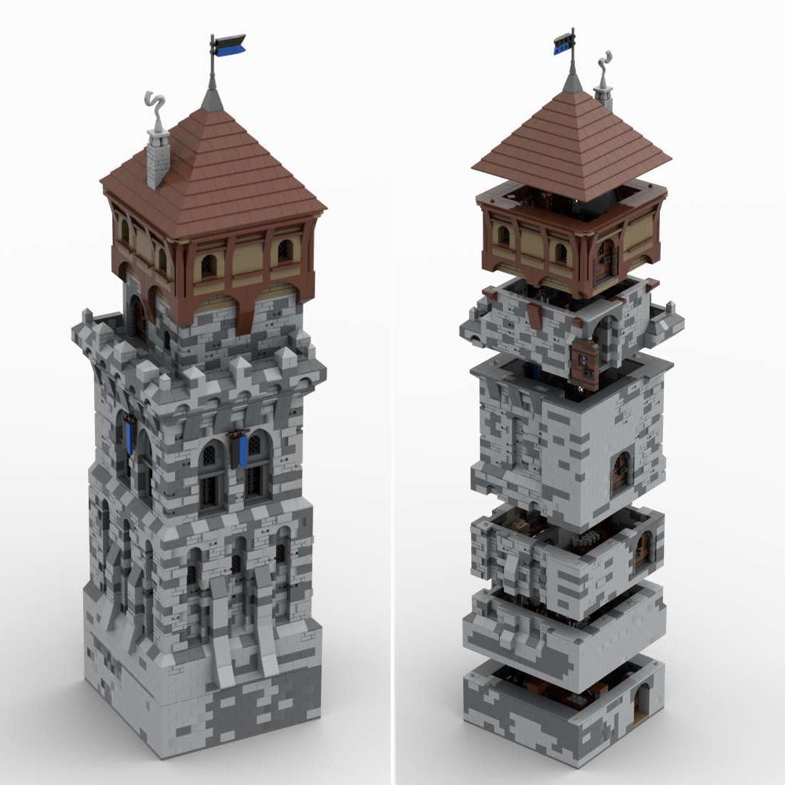 MOC - 131250 H15 Big Front Tower Building Blocks Set - LesDiy - Building Blocks