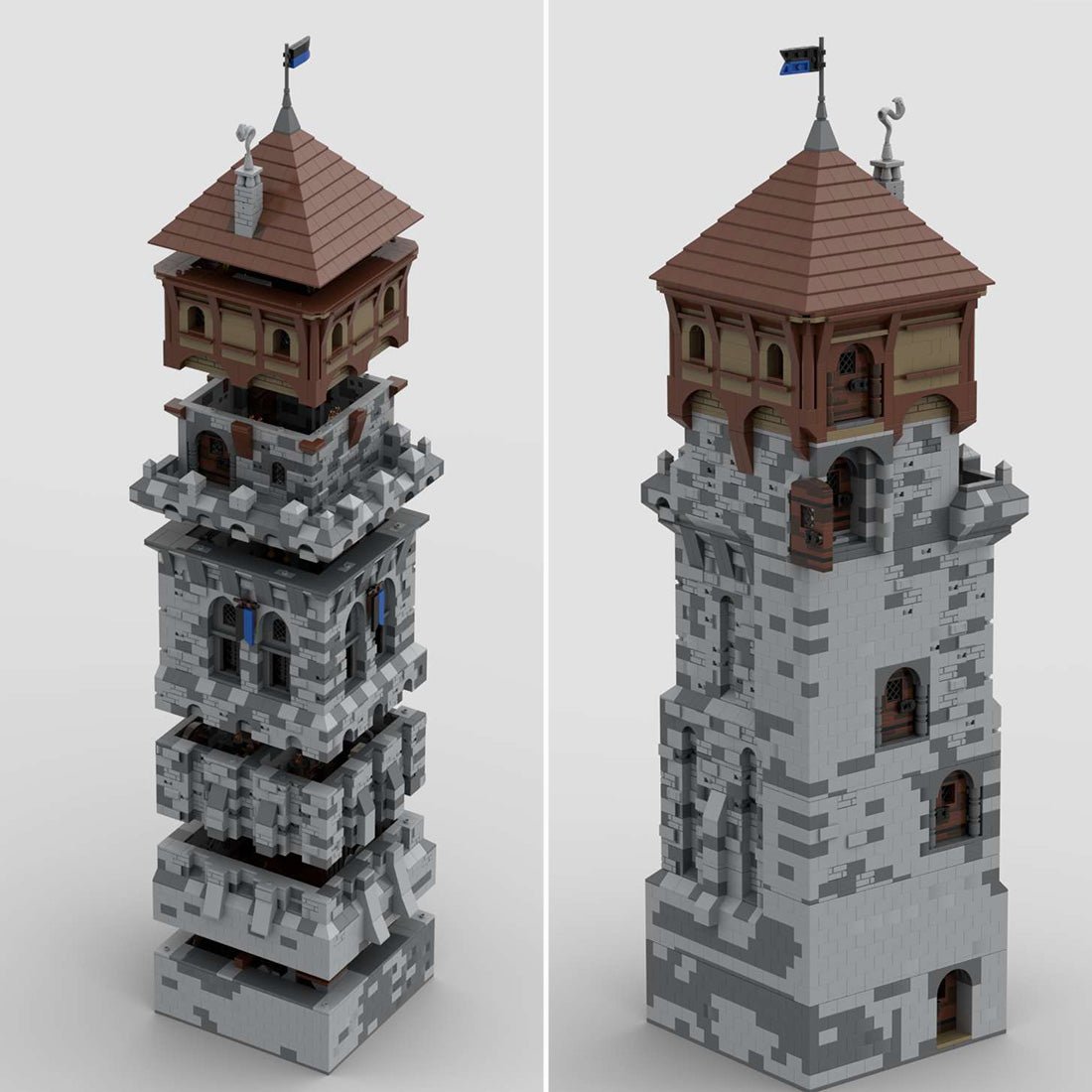 MOC - 131250 H15 Big Front Tower Building Blocks Set - LesDiy - Building Blocks