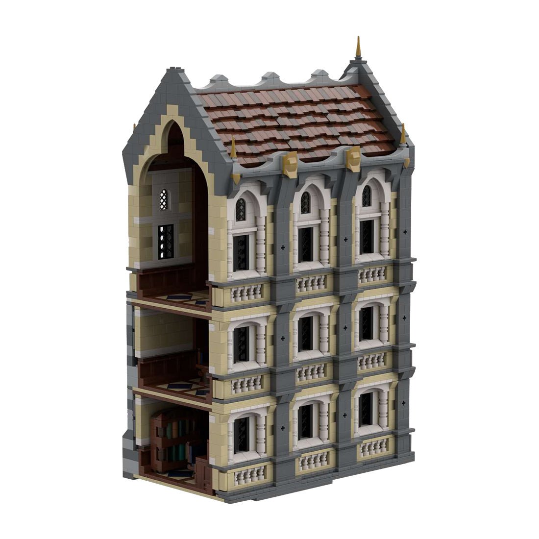 MOC - 131258 H17 Small Palace with Library, Dining and Practce Room - LesDiy - 
