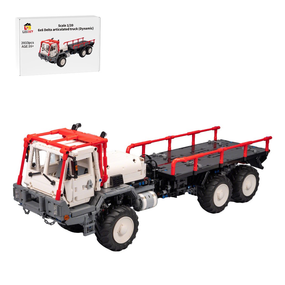 MOC - 136390 1/20 Scale 6x6 Articulated Truck Building Blocks - LesDiy - 
