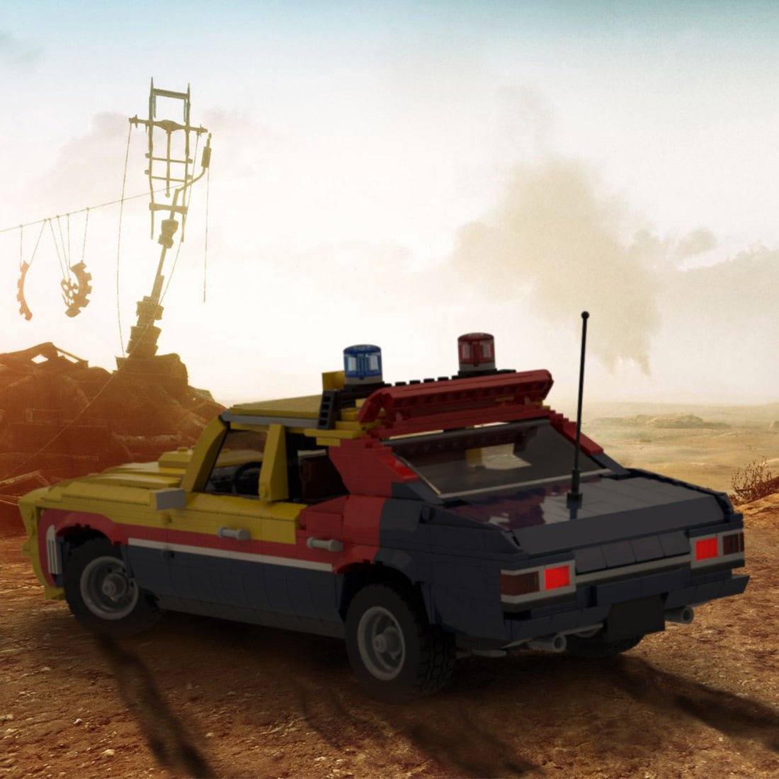 MOC-140187 Mad Max Yellow Interceptor Building Blocks | LesDiy