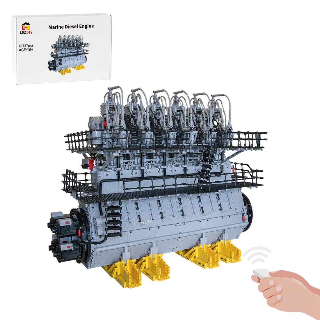 MOC-141278 1/17 Scale 2-Stroke Marine Diesel Engine Building
