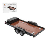 MOC-141762 1:8 Scale Flatbed Car Trailer with Wooden Platform Building Blocks-LesDiy-MOC-