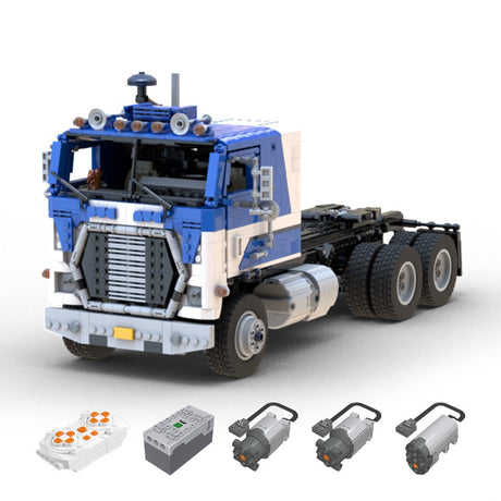 MOC - 144890 RC FORD WT9000 1:17 Cabover Truck "Blue Mule" - LesDiy - 
