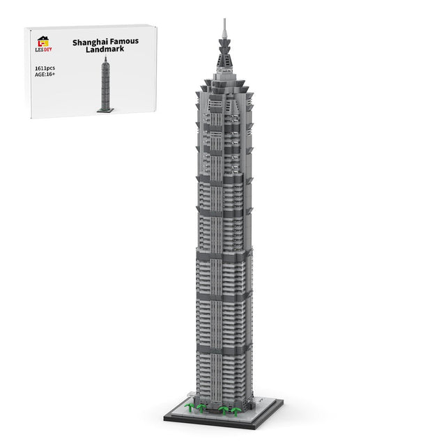 MOC - 148580 Shanghai Jin Mao Tower - 1/800 Scale Building Blocks - LesDiy - Building Blocks - 