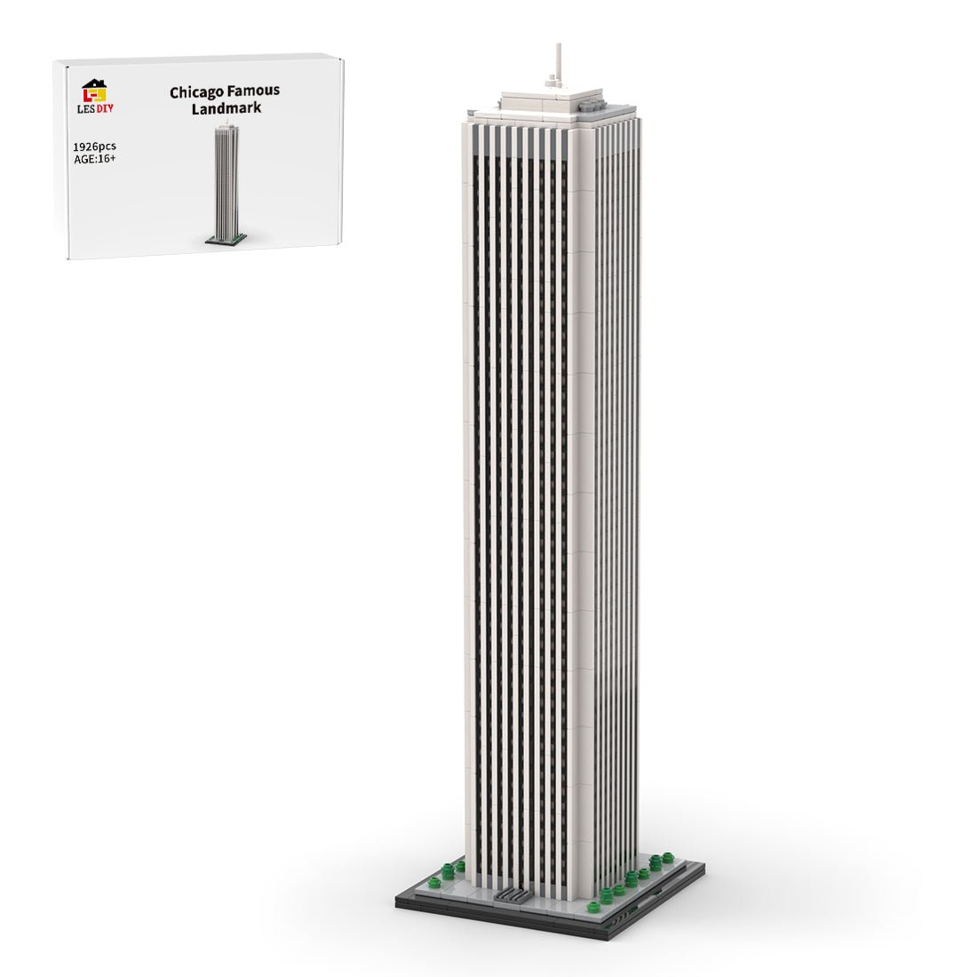 MOC-149137 Chicago Aon Center - 1/800 Scale Building Blocks | LesDiy