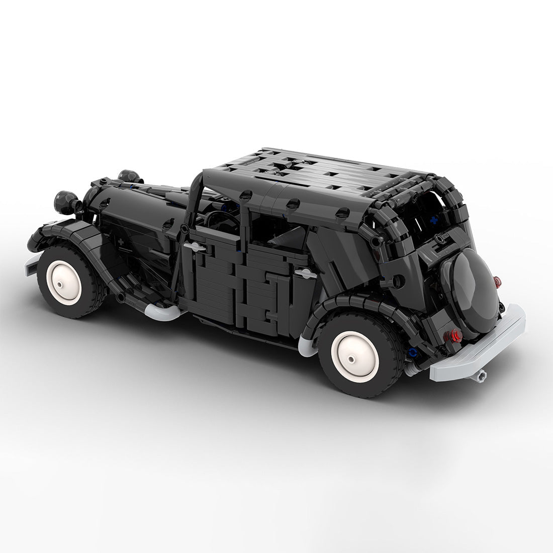 MOC-149659 Citroen Traction Avant Rounded Trunk 1:15 Scale Building Blocks-LesDiy-MOC-