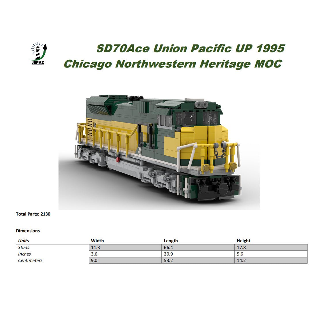 MOC-152519 Chicago Noerthwestern Heritage SD70ACE Train | LesDiy
