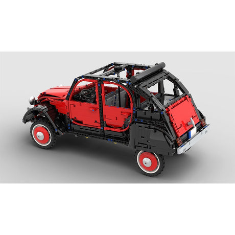 MOC-152745 Citroen 2CV Charleston Enhanced 1:8 Scale Building Blocks-LesDiy-MOC-