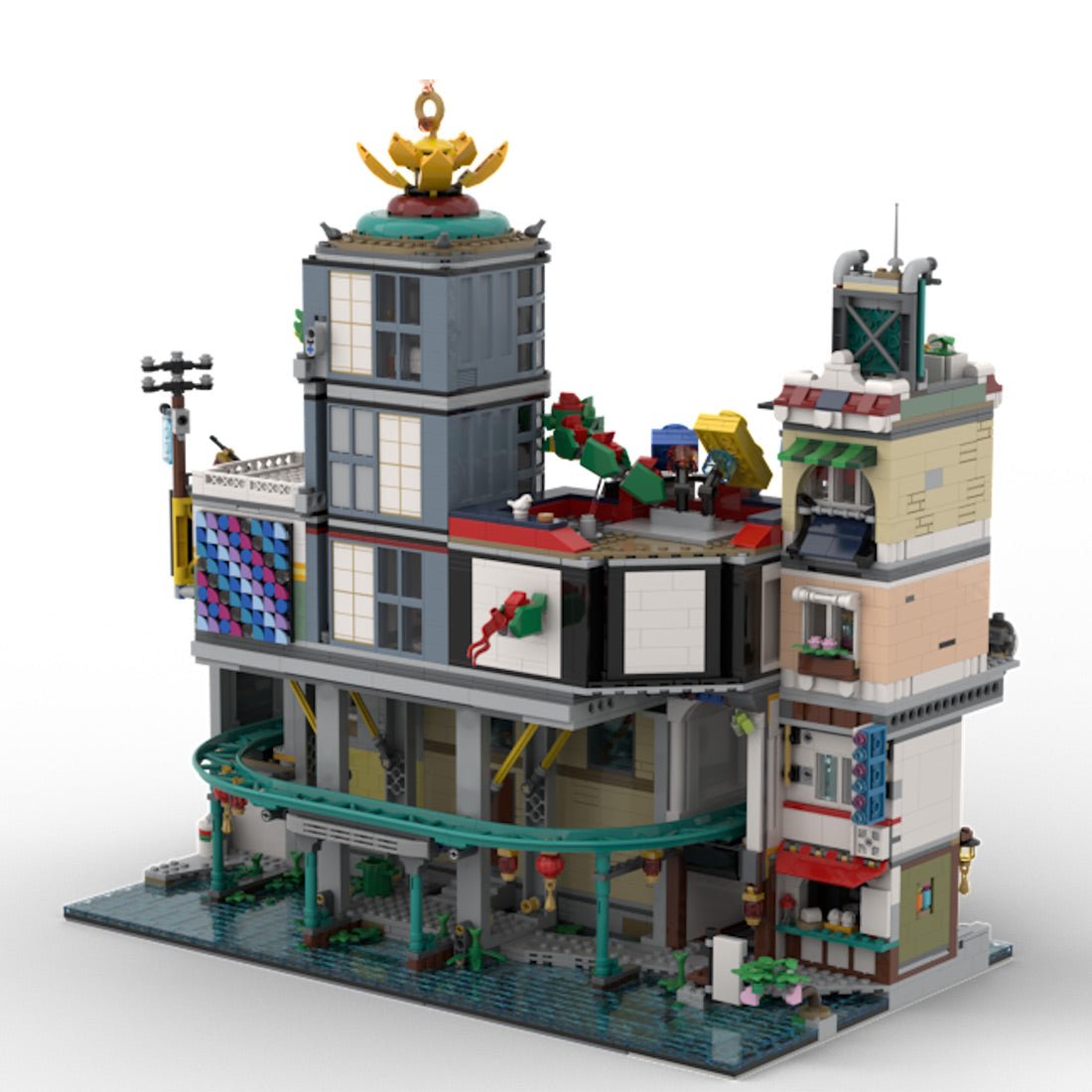 MOC-154224 Modular East Asian Urban Street View Building Blocks-LesDiy-MOC-