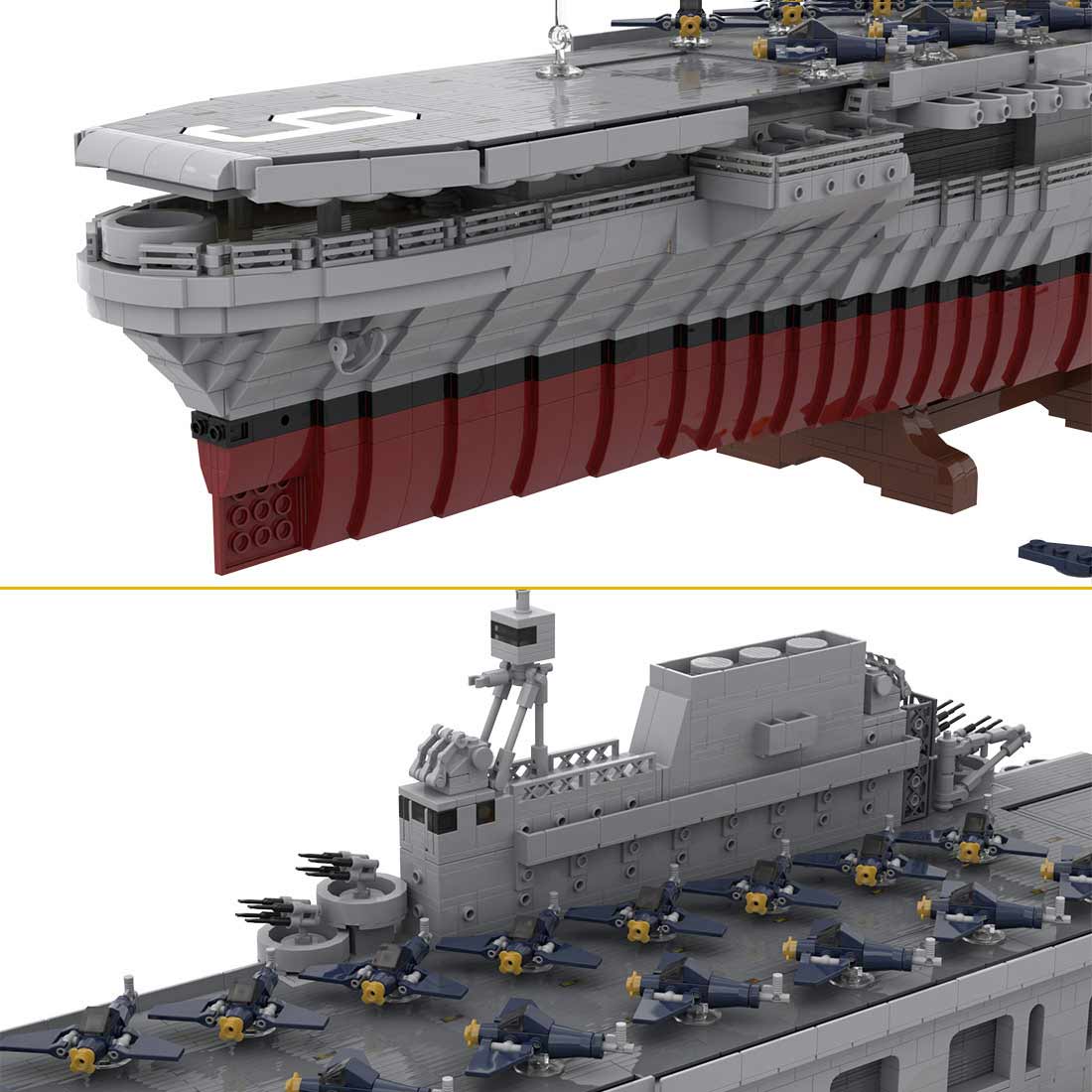 MOC - 15594 1/200 scale USS Enterprise (CV - 6) RC American Nuclear - powered Aircraft Carrier Building Blocks - LesDiy - 