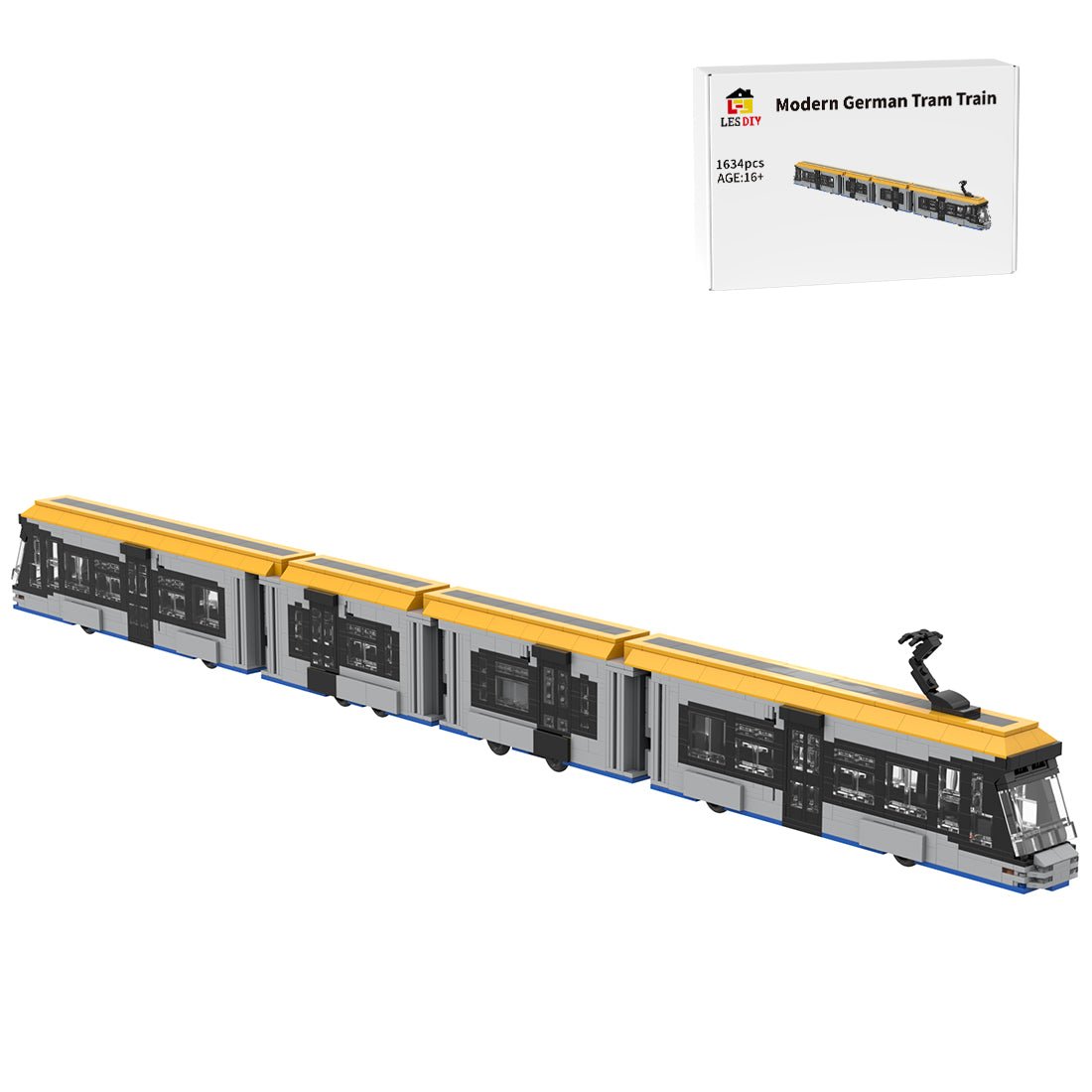 MOC - 156979 Tram LVB Leipzig Solaris Tramino NGT10 Building Blocks (Static Version) - LesDiy - Building Blocks