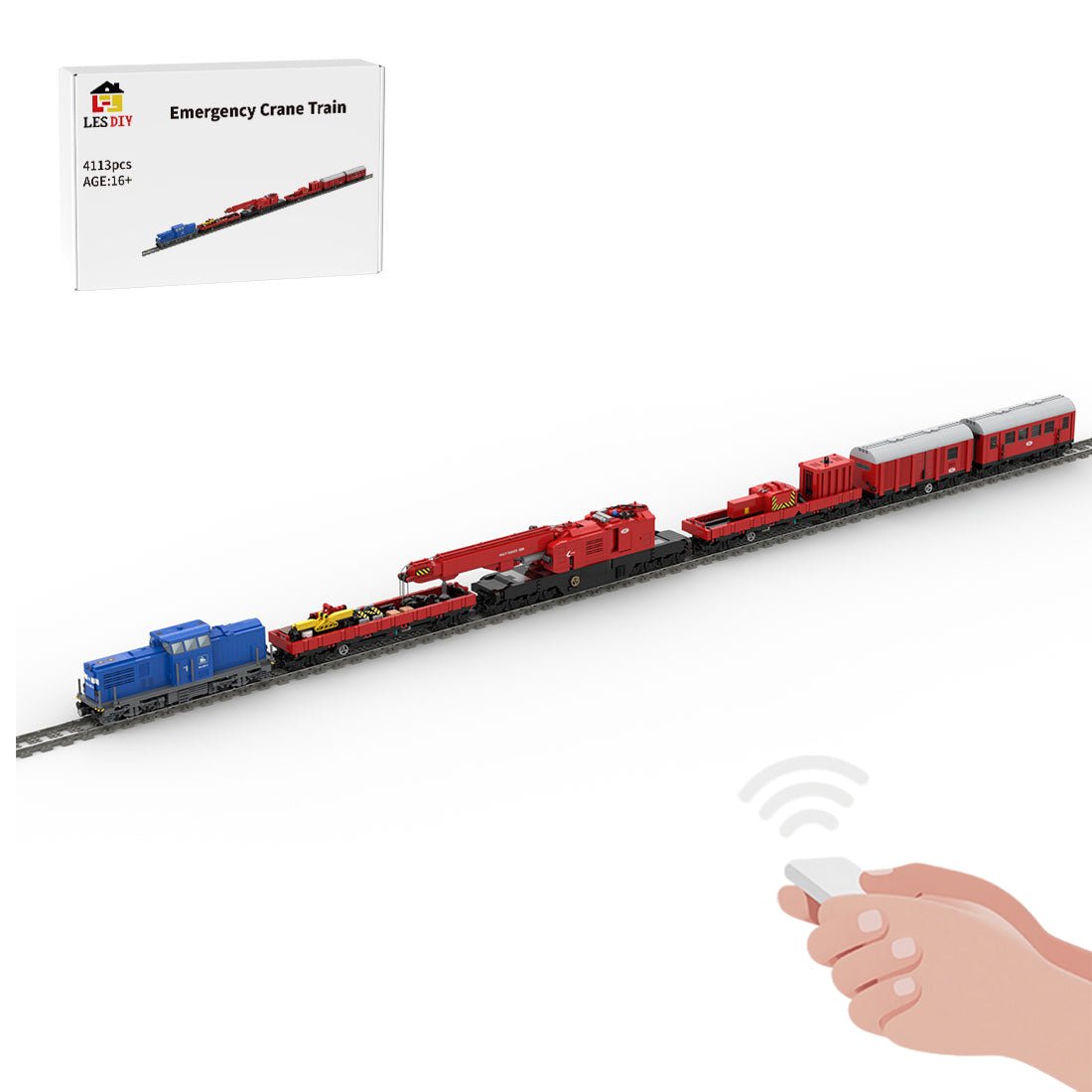 MOC - 156982 Emergency Crane Train - LesDiy - Locomotive