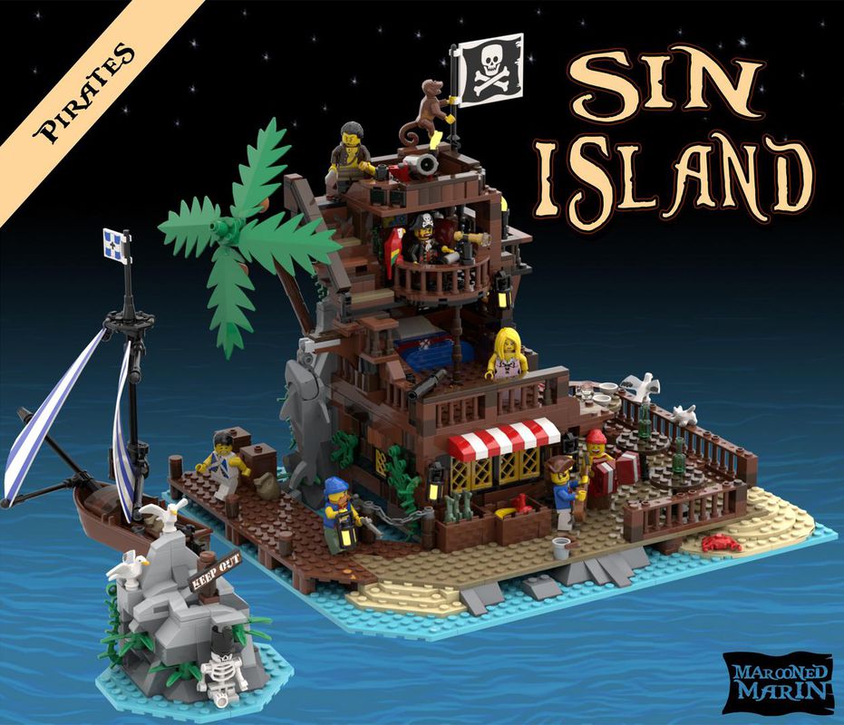 MOC - 160691 Sin - Island Medieval Pirate Island - LesDiy - 