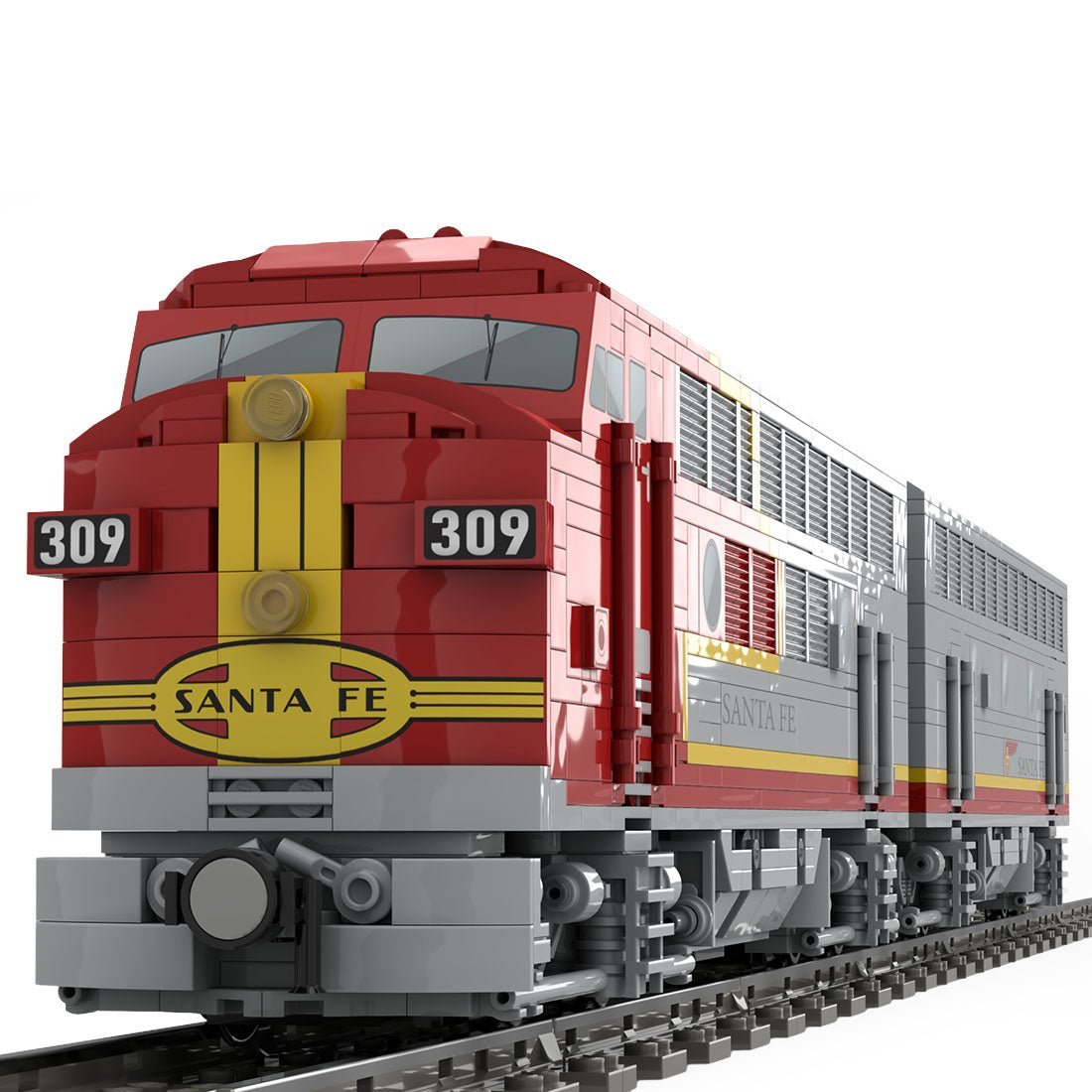 MOC - 160782 EMD F7 Santa Fe Diesel Locomotive - LesDiy - Locomotive