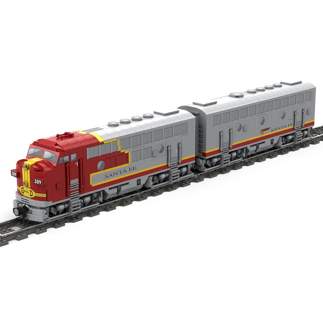 MOC-160782 EMD F7 Santa Fe Diesel Locomotive | LesDiy