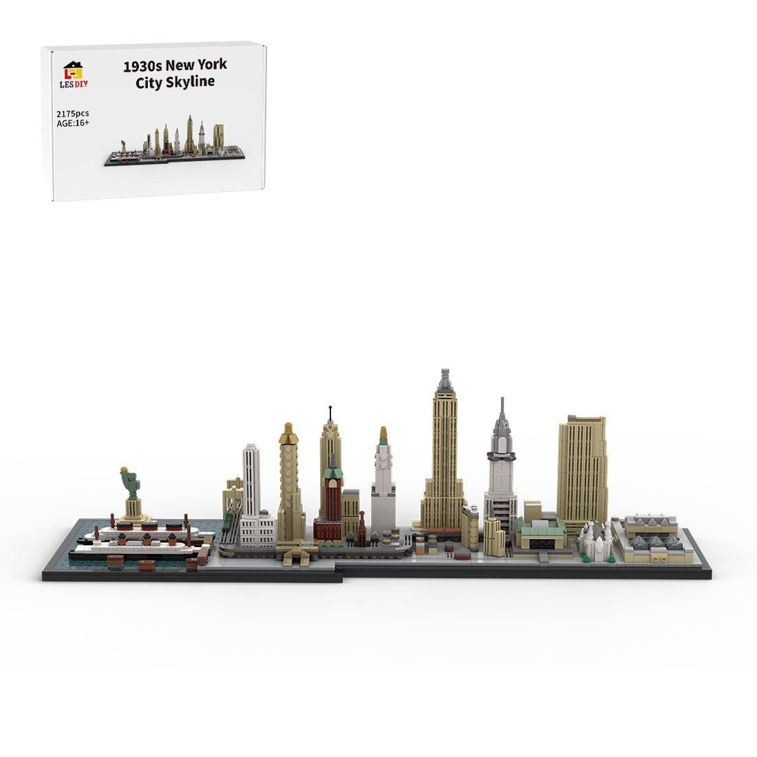 MOC - 161783 1/2000 Scale New York City Skyline 1930's Building Blocks - LesDiy - Building Blocks