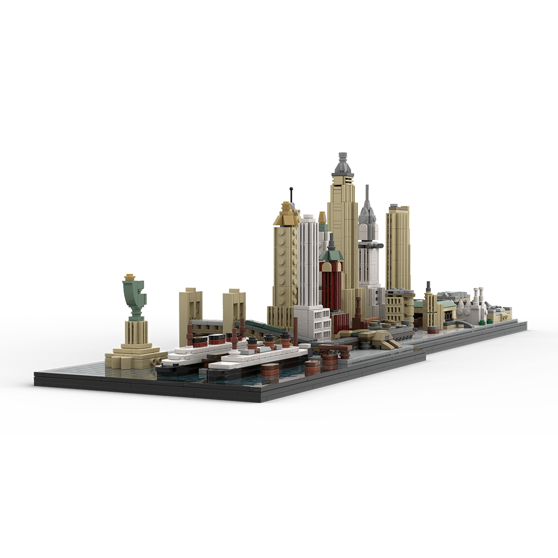 MOC - 161783 1/2000 Scale New York City Skyline 1930's Building Blocks - LesDiy - Building Blocks