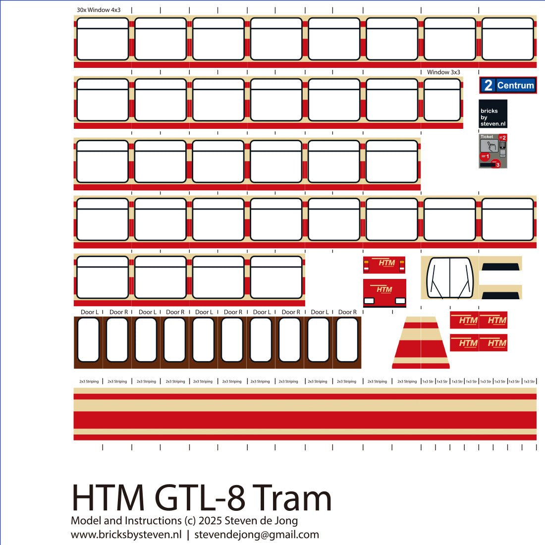MOC - 163849 HTM GTL - 8 Tram Building Blocks - LesDiy - MOC