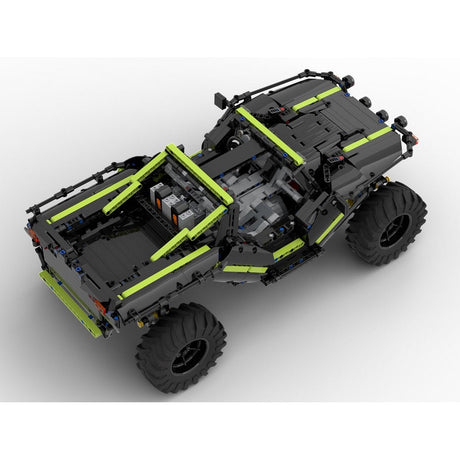 MOC-166891 + MOC-172968 Halo Warthog M12B RC Armored Off-Road Vehicle & Motorized Turret Building Blocks-LesDiy-MOC-